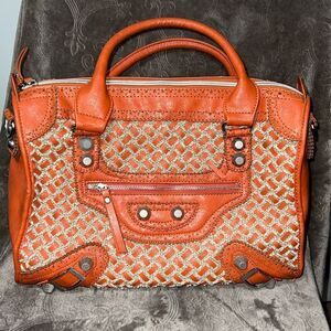 Nicole Lee Purse orange tan cream
